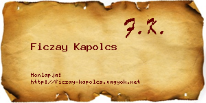 Ficzay Kapolcs névjegykártya